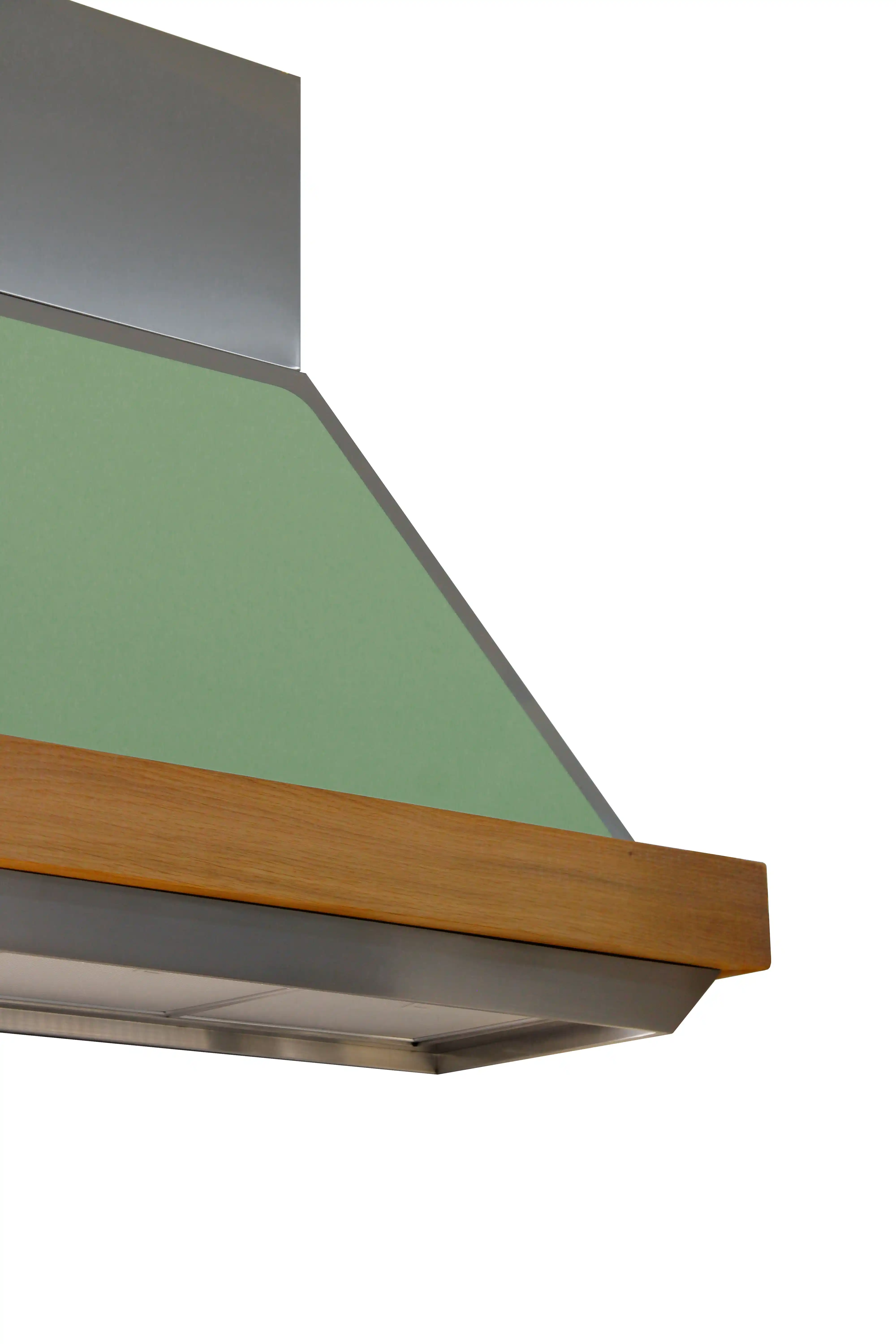 Cappa aspirante con inserto in legno - dettaglio del rivestimento