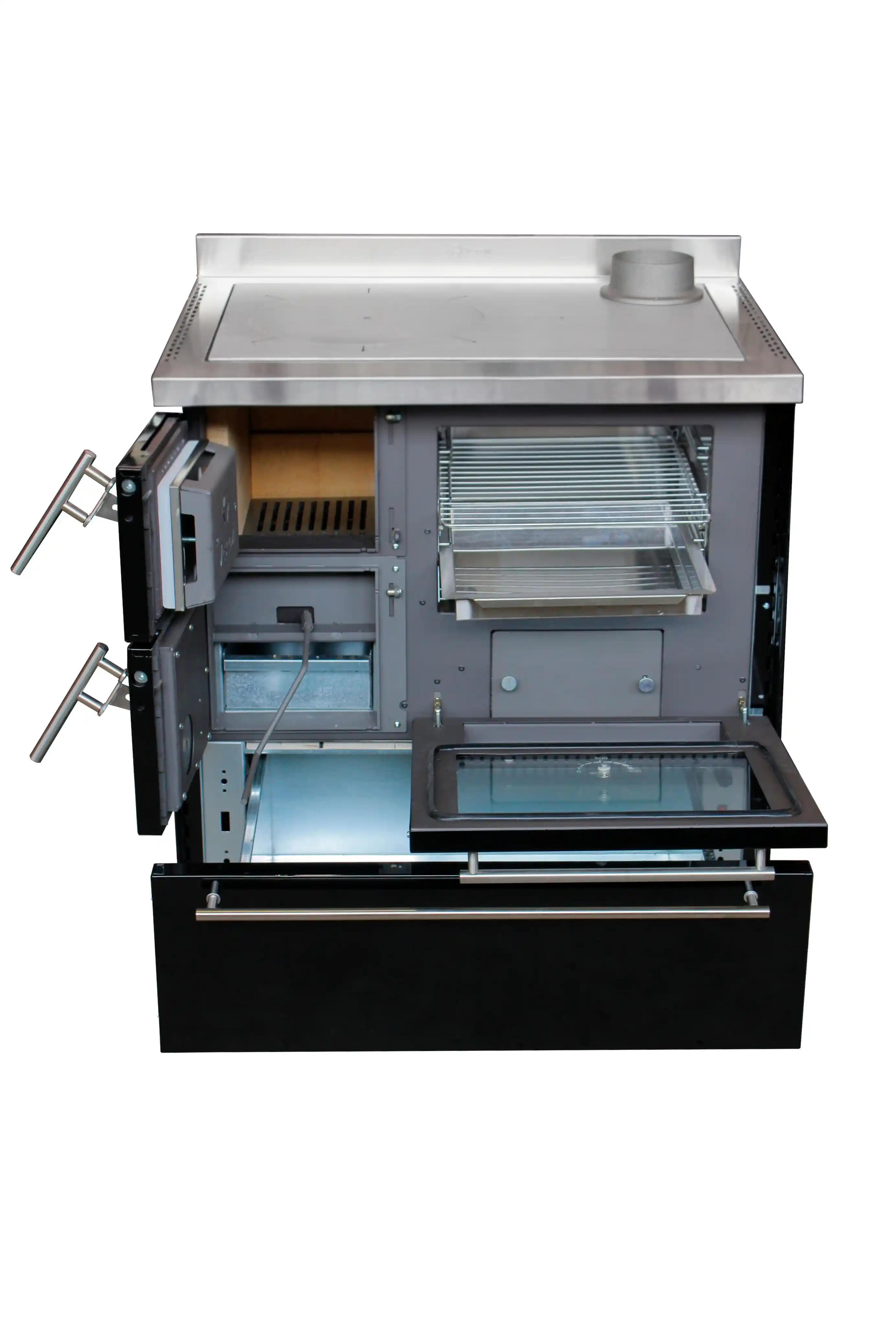 Vista panoramica ambientata termocucina a legna XE FC con forno