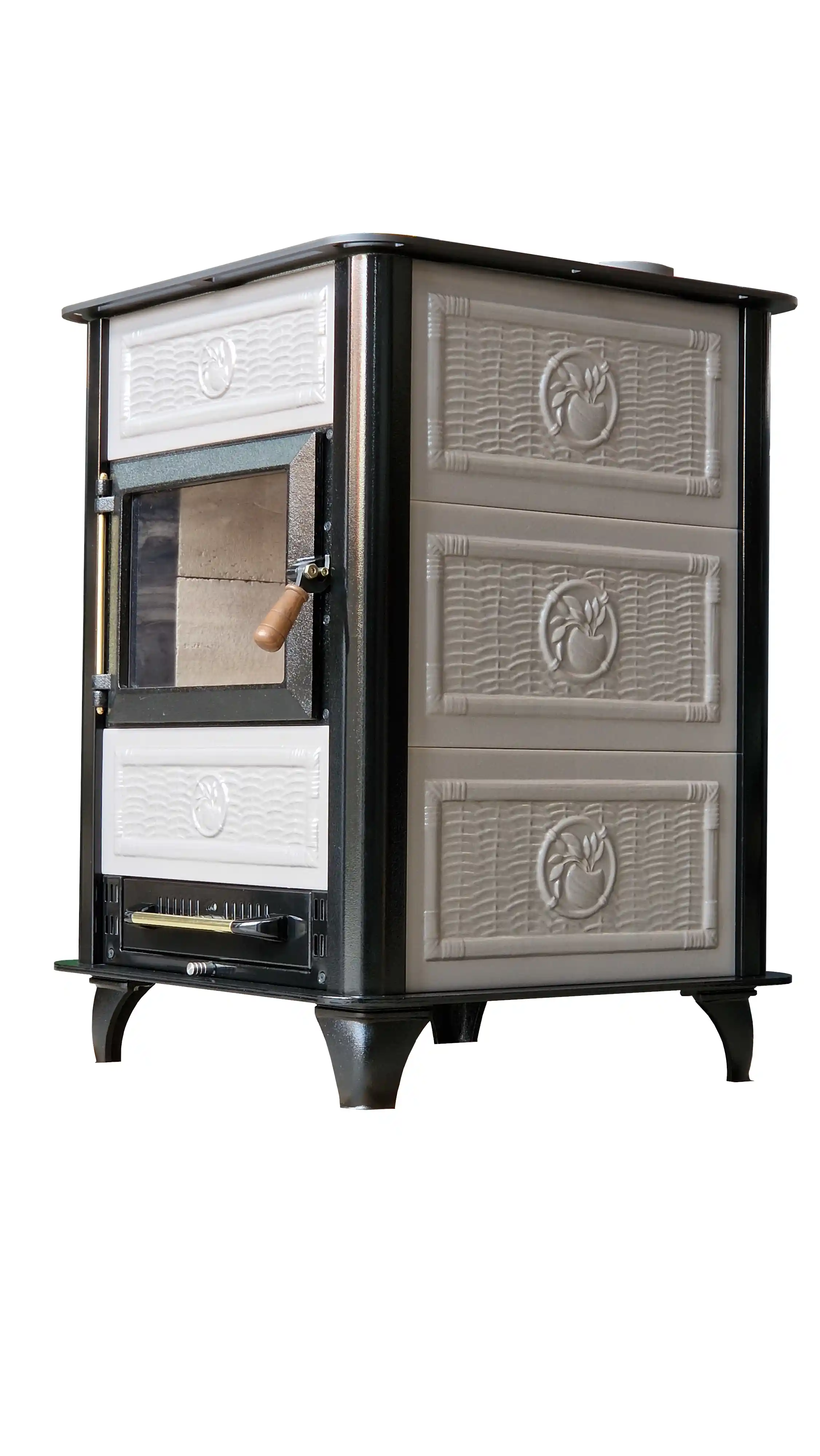 Termocucina a legna Maxi FC - dettaglio fianco in ceramica